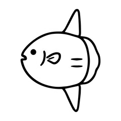 moon fish vector realistic line icon on white background
Vector line icon animal, wildlife