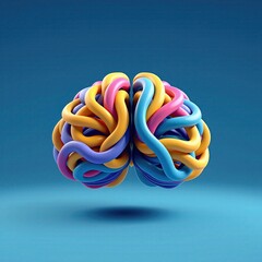 Colorful Animated Brain Model with Fluid Mechanics Concept
