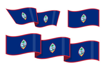 Vector illustration of wavy Guam flag on transparent background