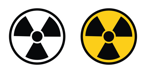 Radiation warning sign icons. Radioactive warning icon set vector