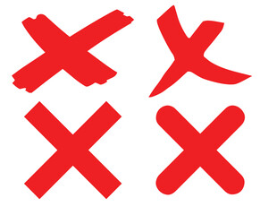 Fototapeta premium Bold Red X Symbols in Varied Brush and Graphic Styles High-Impact Icons for Error, Warning, or Rejection Design Use