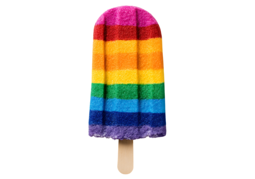 Rainbow popsicle summer treat delicious frozen dessert, On Transparent Background