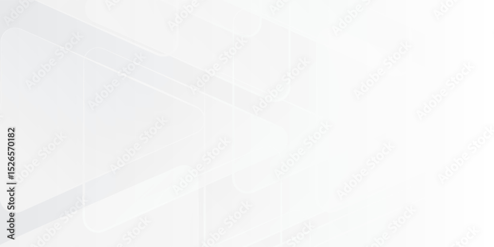 Poster 3d white geometric abstract background overlap layer on bright space with rounded triangles effect d