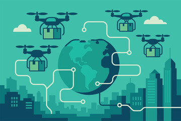 Autonomous Drone Delivery Network Over Smart Cityscape