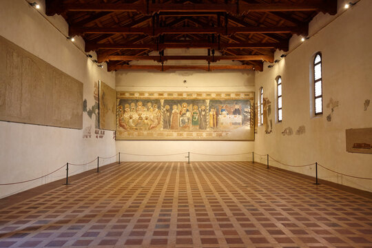 Paintings in the Refectory of Pomposa Abbey, Ferrara, Italy