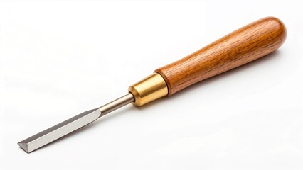 Candle carving tool with wooden handle and metal blade  
