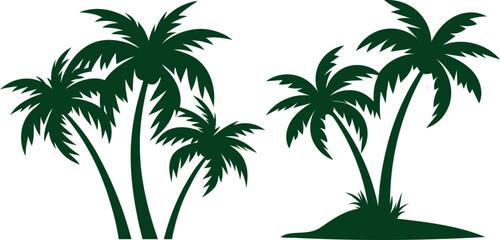 Obraz premium palm tree vector illustration, palm tree silhouette vector
