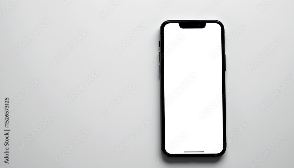 Poster smartphone with blank screen on a table