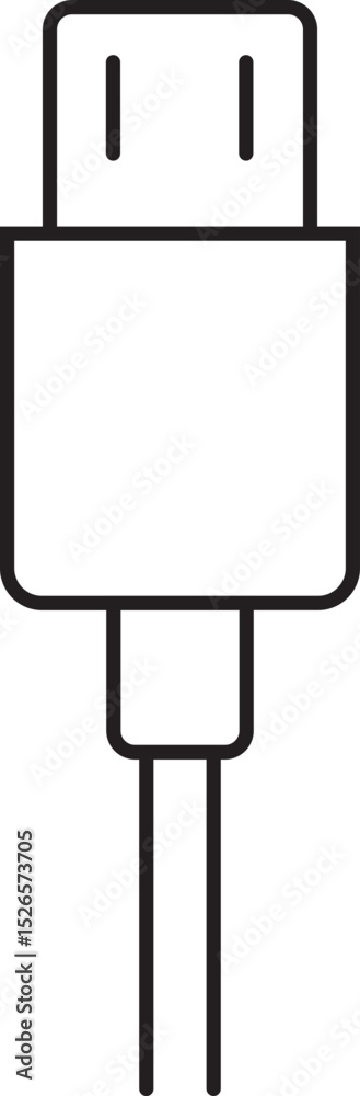 Fototapete usb cable connector icon. usb type lightning and micro usb phone charger vector isolated transparent