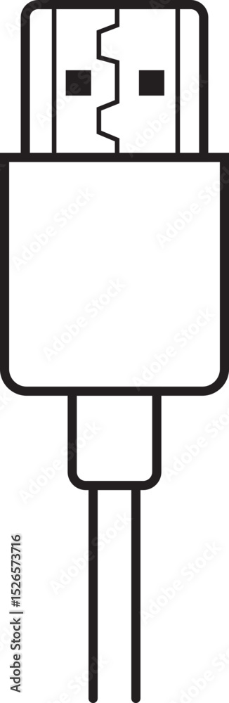 Fototapete usb cable connector icon. usb type lightning and micro usb phone charger vector isolated transparent