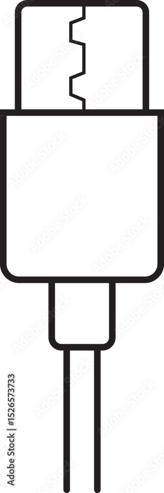 Fototapete usb cable connector icon. usb type lightning and micro usb phone charger vector isolated transparent