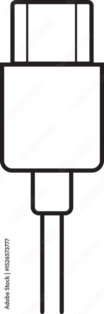 Fototapete usb cable connector icon. usb type lightning and micro usb phone charger vector isolated transparent