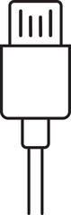 Fototapeta premium USB cable connector icon. USB type lightning and micro usb phone charger vector isolated transparent background. Plug adapter symbol. Electronic device connector. Smartphone charger sign.