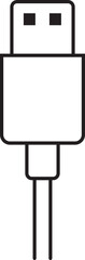 Fototapeta premium USB cable connector icon. USB type lightning and micro usb phone charger vector isolated transparent background. Plug adapter symbol. Electronic device connector. Smartphone charger sign.