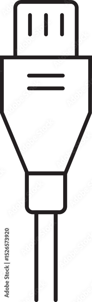 Fototapete usb cable connector icon. usb type lightning and micro usb phone charger vector isolated transparent
