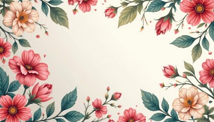 Soft paisley floral pattern, delicate blooms & flowing lines, repeat, soft, summer