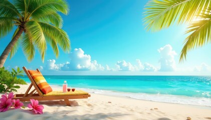 Summer sale banner, vibrant colors, beach theme, perfect for online promotions , marketing, green, background