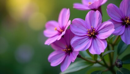 Vibrant purple flowers in full bloom, close-up view , meadow, color, flora