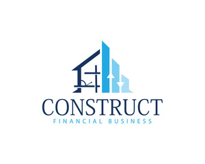 Construction logo creative business financial arrow growth market diagram
