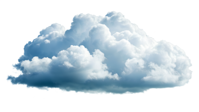 Realistic white cloud on transparent background (PNG format). Ideal for photo editing, graphic design, overlays, sky scenes, and digital compositions.