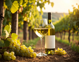 Wine Glass and Bottle - Natural and Authentic Vineyard Experience