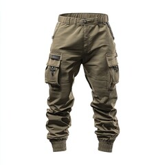 Olive green cargo pants with ample pockets