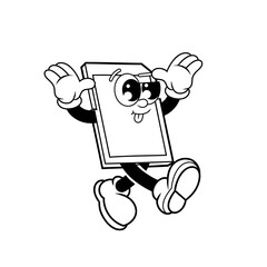 Retro character design of cute memory card outline