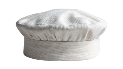 Culinary headwear: A pristine chef's hat, a symbol of culinary expertise and dedication, isolated against a subtle backdrop