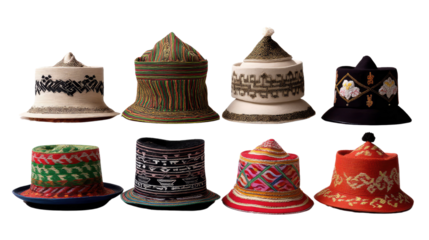 Embroidered Hat Collection: A captivating collection of handcrafted hats from various cultures, showcasing intricate embroidery and a diverse range of styles.