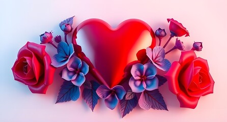 red heart on a white background