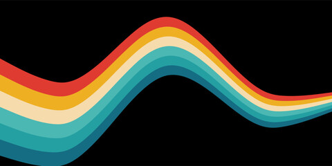 Abstract Geometric pattern posters from 70s ,retro style , vintage rainbow color lines print. colorfull design poster,