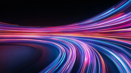 Abstract Neon Light Trails  Speed  Motion  Energy  Technology Background