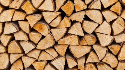 Stacked Firewood  Wooden Logs  Natural Fuel  Winter Heat