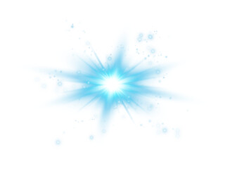 Sun Energy Flash. Vibrant Blue Light Burst Effect for Abstract and Magical Designs