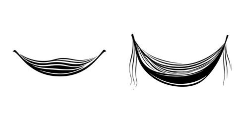 Fototapeta premium Detailed icon set showcasing two distinct hammock designs suitable for various creative projects