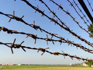 barbed wire fence of an airport