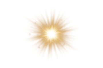 Sun Energy Flash. Vibrant Golden Light Burst Effect for Abstract and Magical Designs