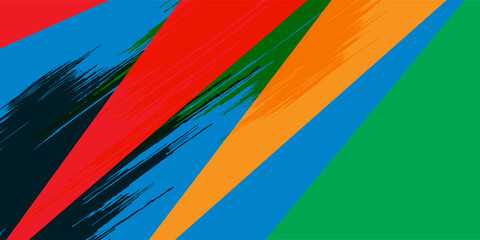 Obraz premium Abstract Background with Green and Yellow Brush Texture and Halftone Effect. Grunge Sport Background, for Event Banner or Poster Design