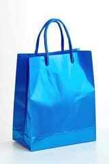 Chic Blue Carrier Bag for Boutique Fashion. Ideal Container for Christmas Gifts and Clothes Purchases