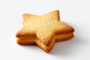 a star shaped cookie on a white surface