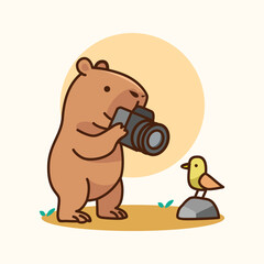 Capybara Cute Adventure Illustration Set
