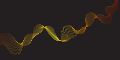 Modern multicolor gradient flowing wave lines. Parallel lines of vibrant color. Stylized line art background. curving and wavy gradient lines against a black background.	