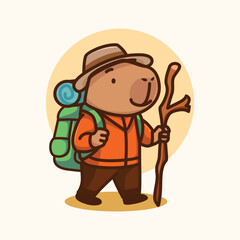 Capybara Cute Adventure Illustration Set