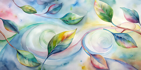 eucalyptus leaves in rainbow swirl pattern