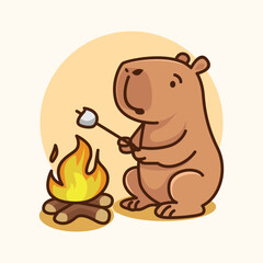 Capybara Cute Adventure Illustration Set