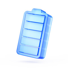 Battery icon - Fully charged battery concept - 3d illustration