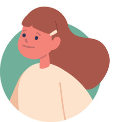 Pretty preschool girl kid vector illustration