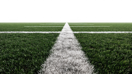 White lines are delineating an unoccupied athletic field with a transparent background, creating a perfect backdrop for sports related designs or presentations