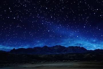 Fototapeta premium Arizona Evening. Starry Night Sky with Milky Way Over Superstition Mountains