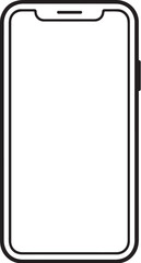 Simple Line Art Illustration of a Modern Smartphone
